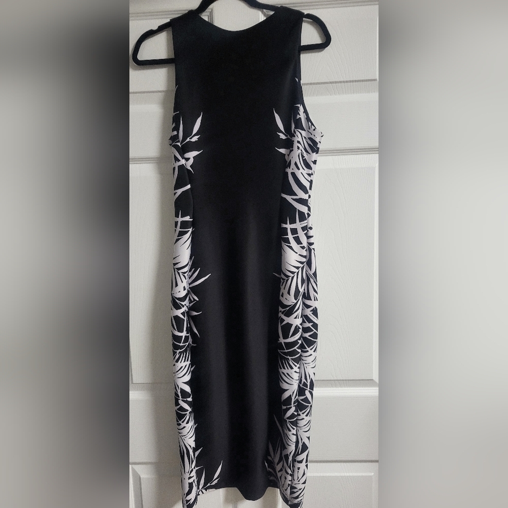 Alexa B - Womens Tropical Print Sleeveless Black Dress- Size 10 - Picture 3 of 6